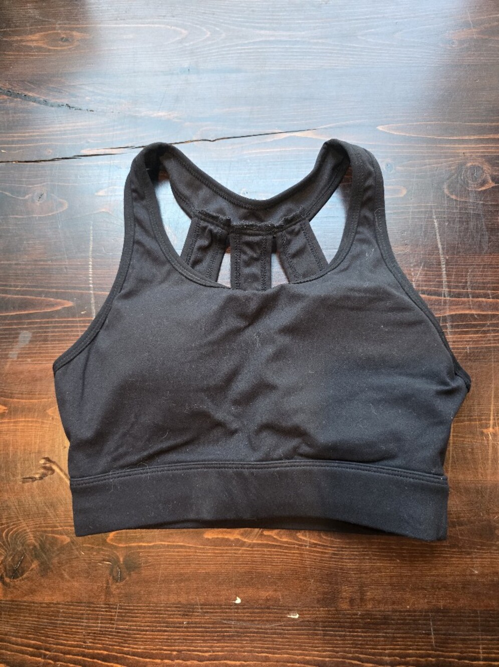 NVGTN Black Strappy Back Padded Sports Bra - Size XS